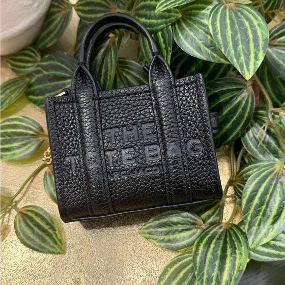 Marc Jacobs Handbags - NWOT Marc Jacobs Black Leather Mini Tote Bagcharm